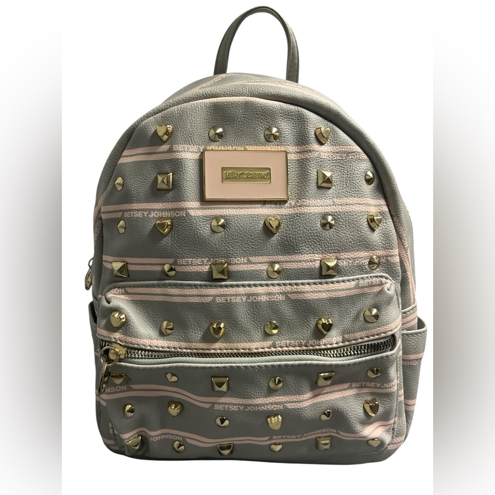 Betsey Johnson Mint green and Pink Backpack with Gold Accents